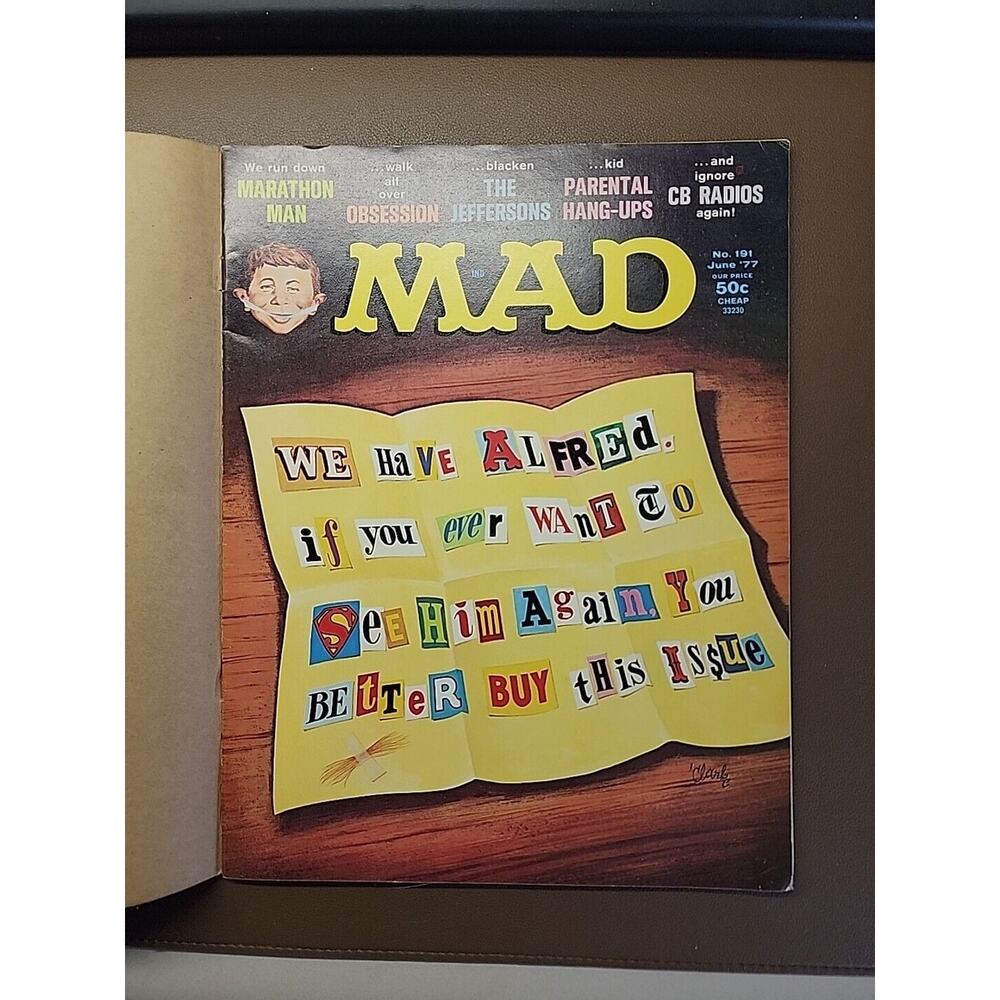 1977 MAD Magazine June No. 191 Ransom Note M107